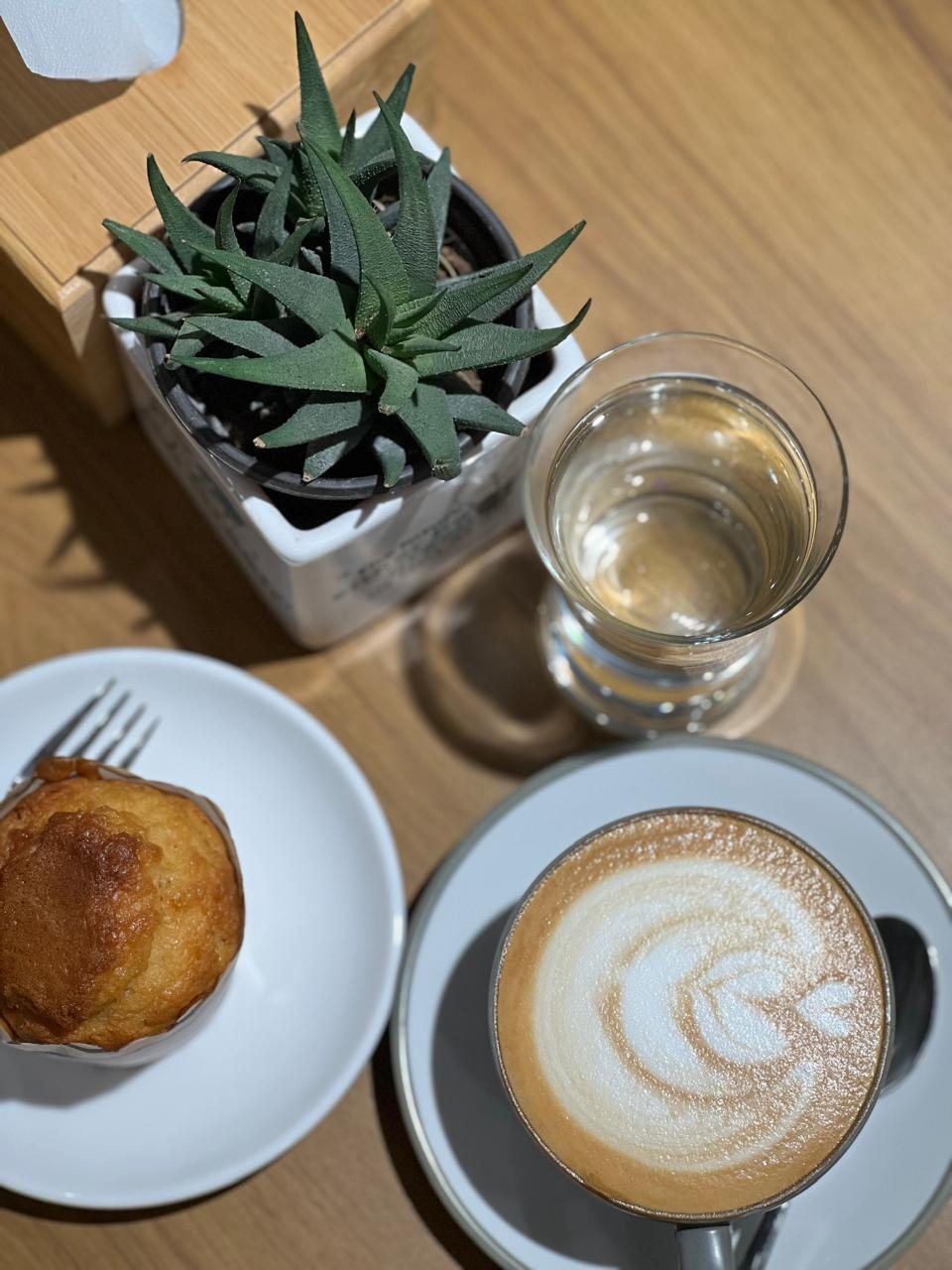 A cappuccino and a muffin